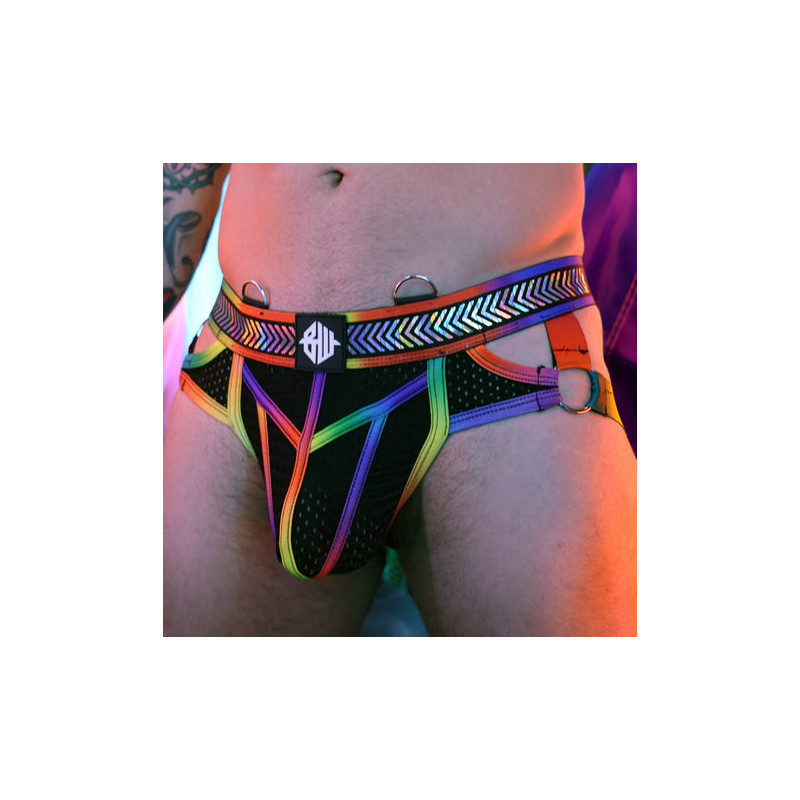 Breedwell Jockstrap Pure Pride Noir-Rainbow